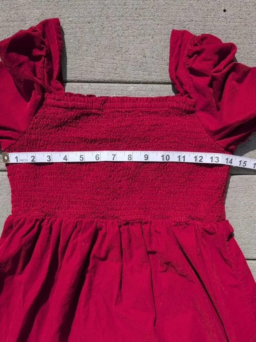 Gap Kids Smocked Corduroy Long Sleeve Dress | Girls Red Dress